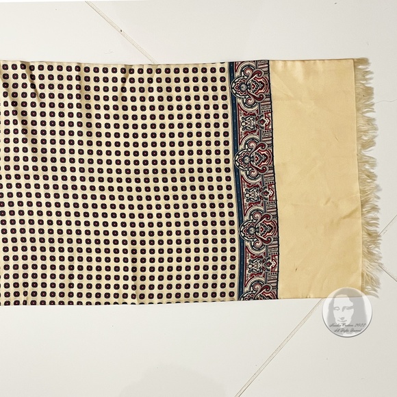 Lanvin Paris Silk Scarf Stole Shawl Paisley Floral Print Fringe Hem Vintage 90s - Picture 11 of 15